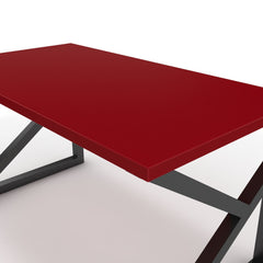 Íróasztal - Vritti fekete lábbal - Chilli piros, méret: 140x75