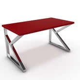 Íróasztal - Vritti króm lábbal - Chilli piros, méret: 140x75