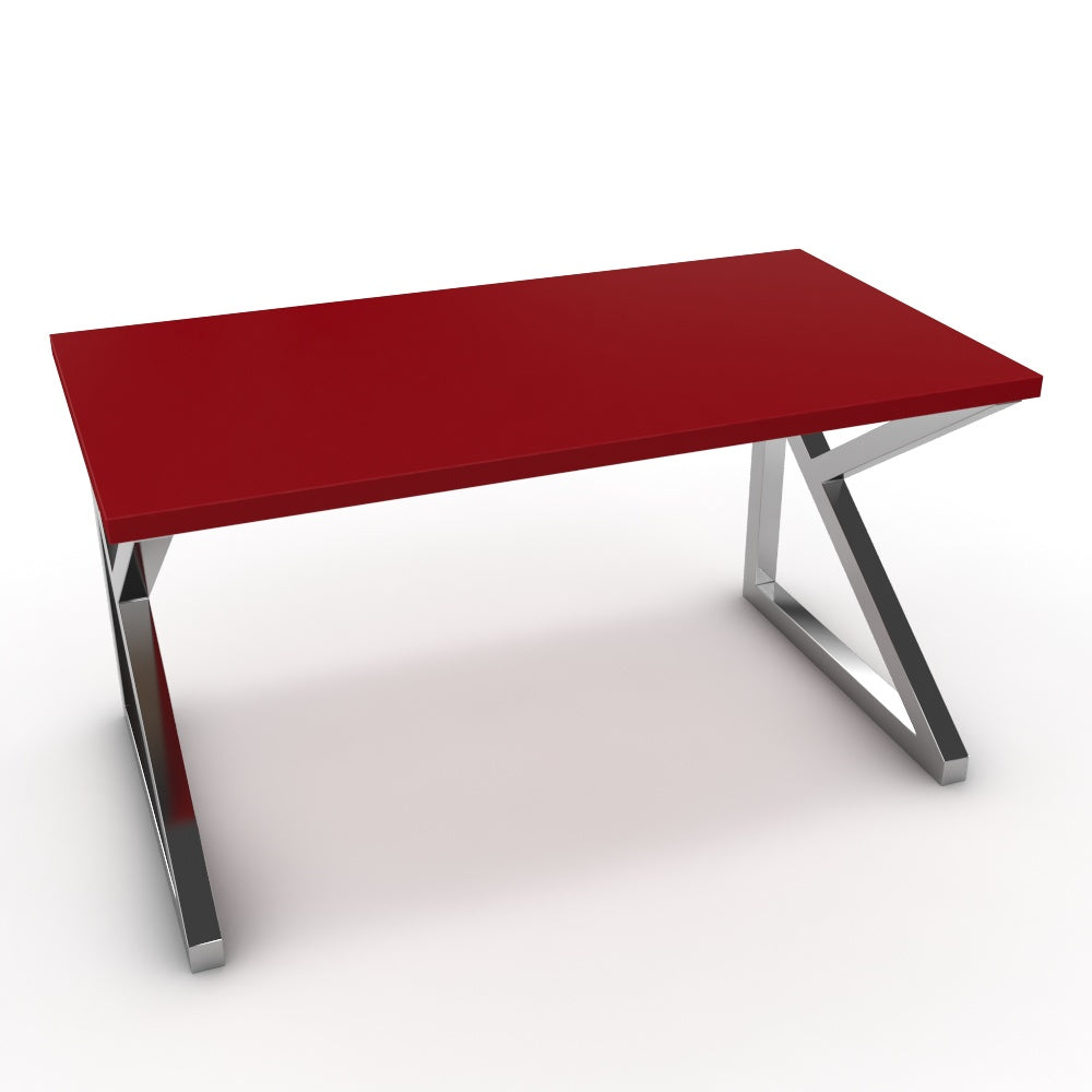 Íróasztal - Vritti króm lábbal - Chilli piros, méret: 140x75