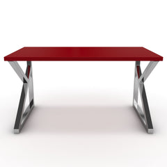 Íróasztal - Vritti króm lábbal - Chilli piros, méret: 140x75