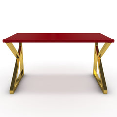 Íróasztal - Vritti arany lábbal - Chilli piros, méret: 140x75