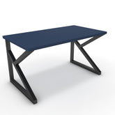 Íróasztal - Vritti fekete lábbal - Tiroli kék, méret: 140x75