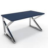 Íróasztal - Vritti króm lábbal - Tiroli kék, méret: 140x75