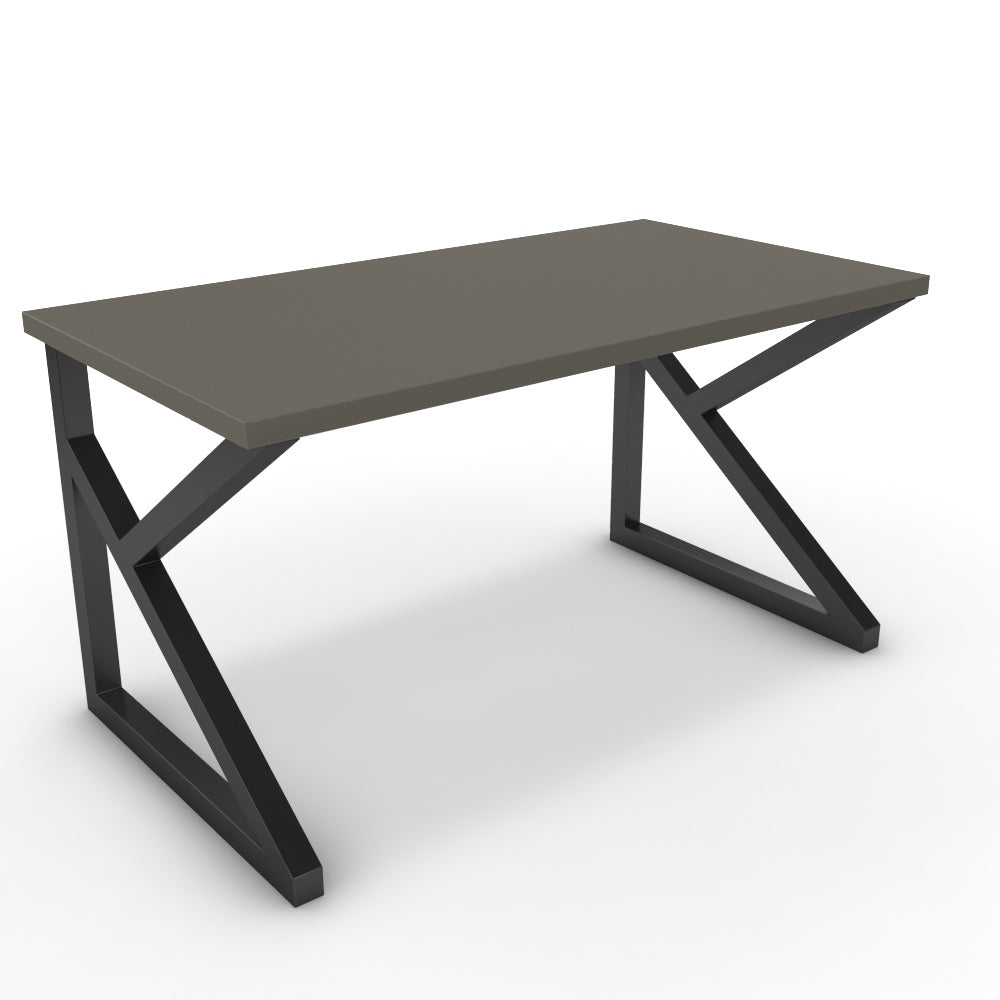 Íróasztal - Vritti fekete lábbal - Fosszil szürke, méret: 140x75