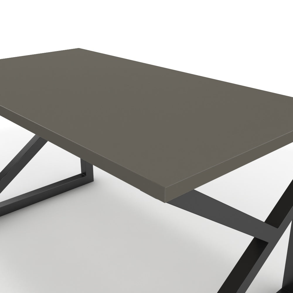 Íróasztal - Vritti fekete lábbal - Fosszil szürke, méret: 140x75