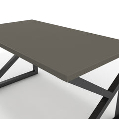 Íróasztal - Vritti fekete lábbal - Fosszil szürke, méret: 140x75