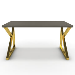 Íróasztal - Vritti arany lábbal - Fosszil szürke, méret: 140x75