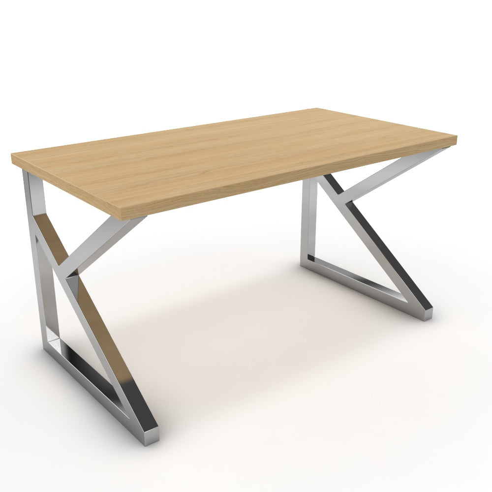Íróasztal - Vritti króm lábbal - Vicenza tölgy, méret: 140x75