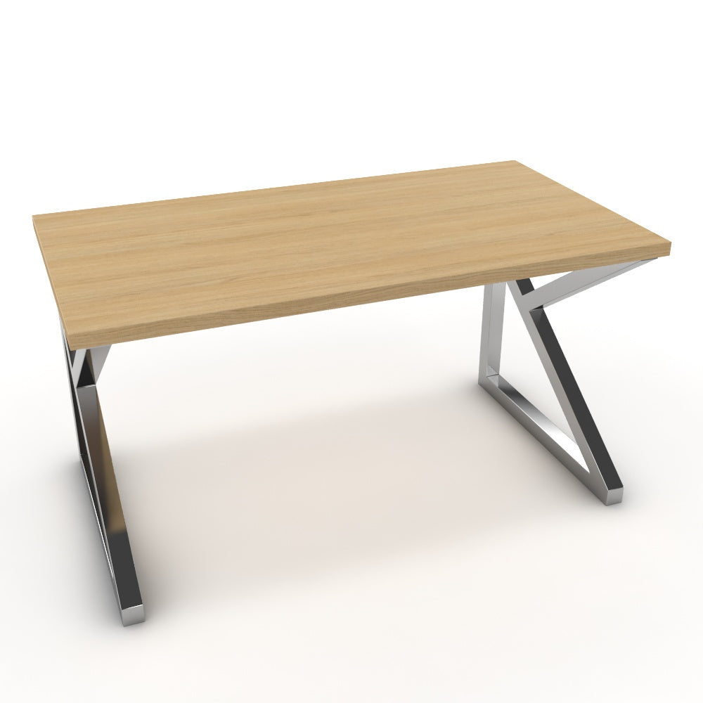 Íróasztal - Vritti króm lábbal - Vicenza tölgy, méret: 140x75