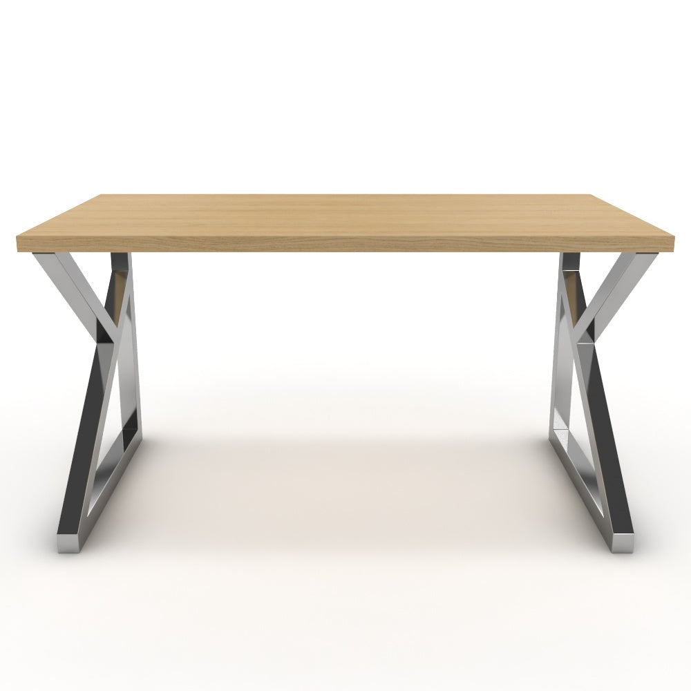 Íróasztal - Vritti króm lábbal - Vicenza tölgy, méret: 140x75