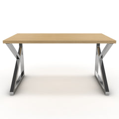 Íróasztal - Vritti króm lábbal - Vicenza tölgy, méret: 140x75