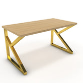 Íróasztal - Vritti arany lábbal - Vicenza tölgy, méret: 140x75