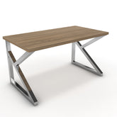 Íróasztal - Vritti króm lábbal - Világos rauna szil, méret: 140x75