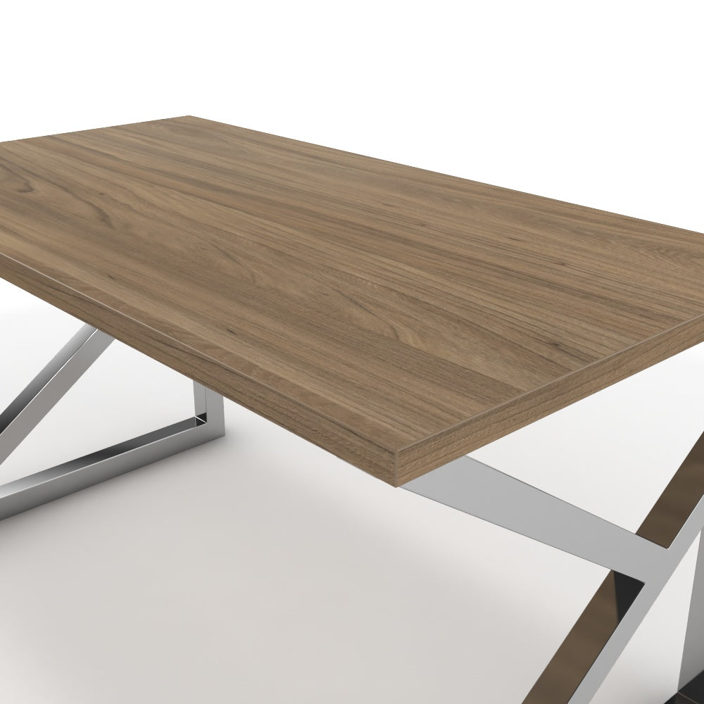 Íróasztal - Vritti króm lábbal - Világos rauna szil, méret: 140x75