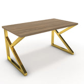 Íróasztal - Vritti arany lábbal - Világos rauna szil, méret: 140x75