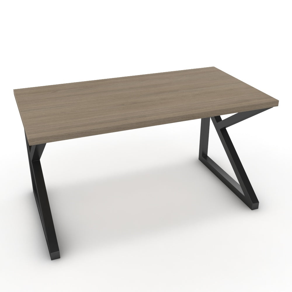 Íróasztal - Vritti fekete lábbal - Szürke Vicenza tölgy, méret: 140x75