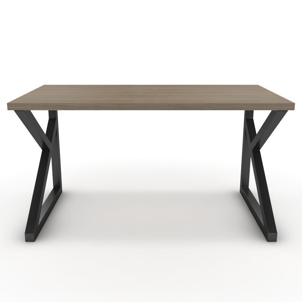 Íróasztal - Vritti fekete lábbal - Szürke Vicenza tölgy, méret: 140x75