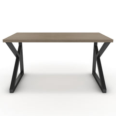 Íróasztal - Vritti fekete lábbal - Szürke Vicenza tölgy, méret: 140x75