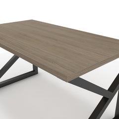 Íróasztal - Vritti fekete lábbal - Szürke Vicenza tölgy, méret: 140x75