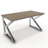 Íróasztal - Vritti króm lábbal - Szürke Vicenza tölgy, méret: 140x75