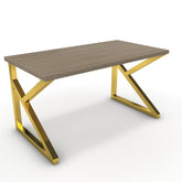 Íróasztal - Vritti arany lábbal - Szürke Vicenza tölgy, méret: 140x75