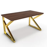 Íróasztal - Vritti arany lábbal - Mogyoró, méret: 140x75