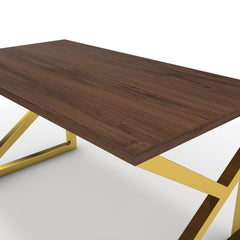 Íróasztal - Vritti arany lábbal - Mogyoró, méret: 140x75