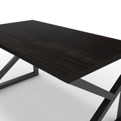 Íróasztal - Vritti fekete lábbal - Füstölt dió, méret: 140x75