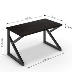 Íróasztal - Vritti fekete lábbal - Füstölt dió, méret: 140x75