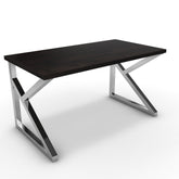 Íróasztal - Vritti króm lábbal - Füstölt dió, méret: 140x75