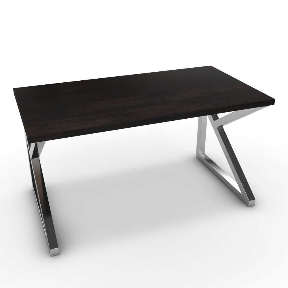 Íróasztal - Vritti króm lábbal - Füstölt dió, méret: 140x75