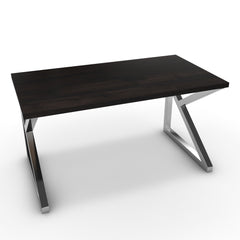 Íróasztal - Vritti króm lábbal - Füstölt dió, méret: 140x75