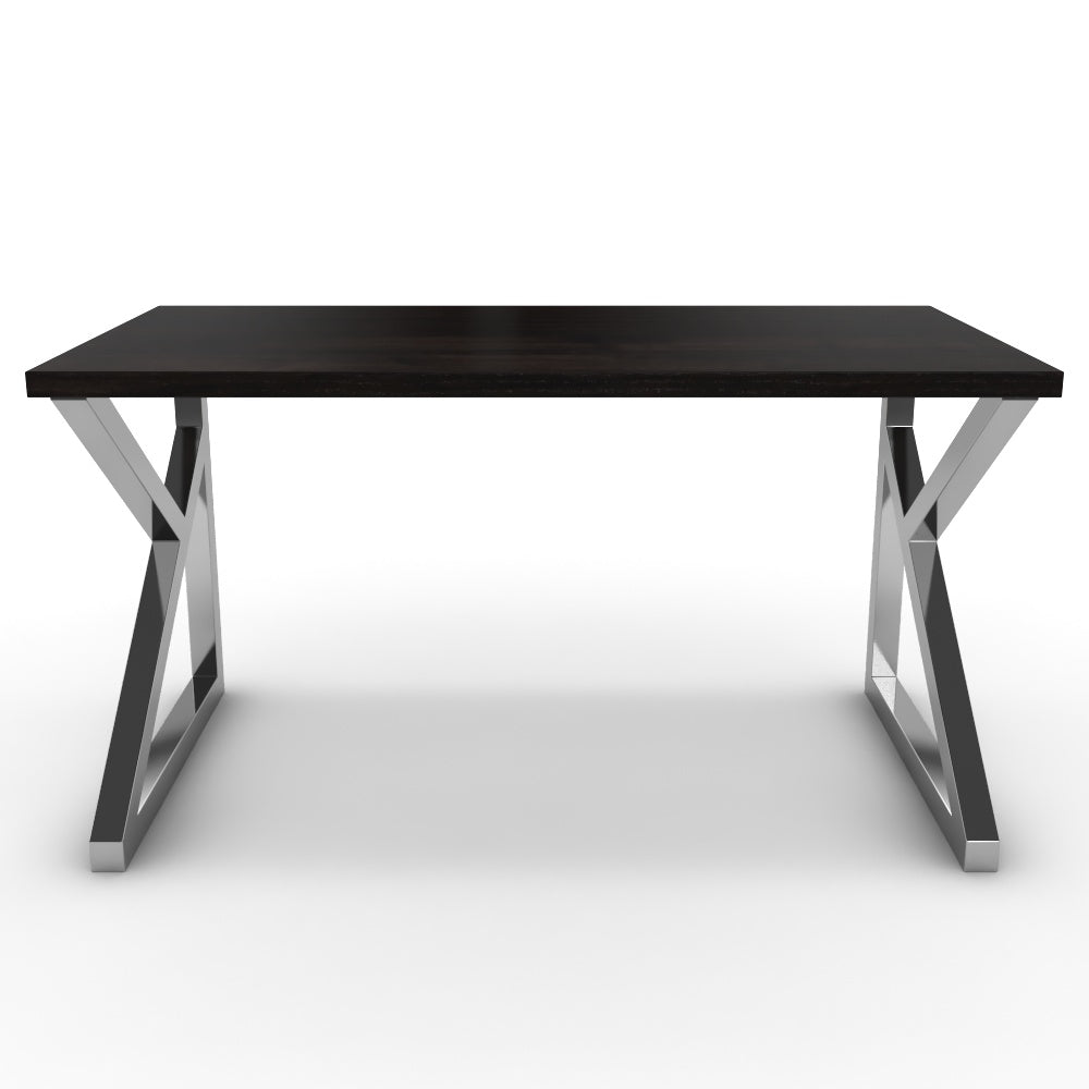 Íróasztal - Vritti króm lábbal - Füstölt dió, méret: 140x75