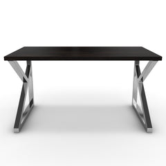 Íróasztal - Vritti króm lábbal - Füstölt dió, méret: 140x75