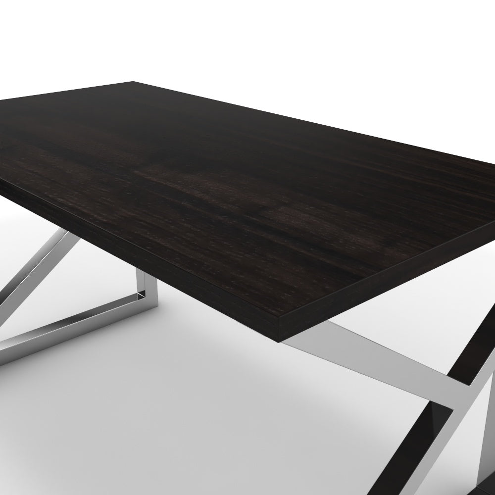 Íróasztal - Vritti króm lábbal - Füstölt dió, méret: 140x75