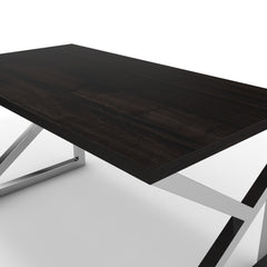 Íróasztal - Vritti króm lábbal - Füstölt dió, méret: 140x75