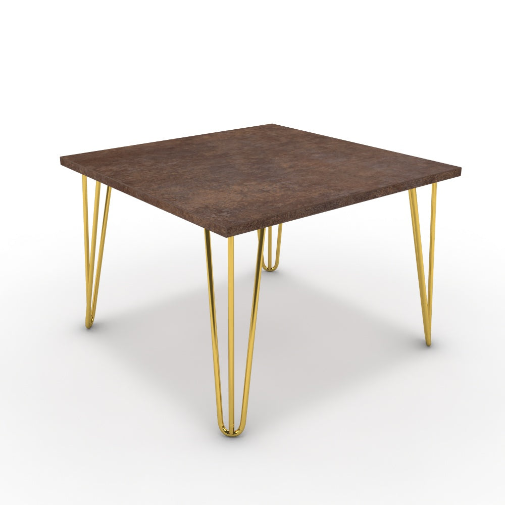 Dohányzóasztal - Linga arany lábbal - Ferro bronz, méret: 60x60