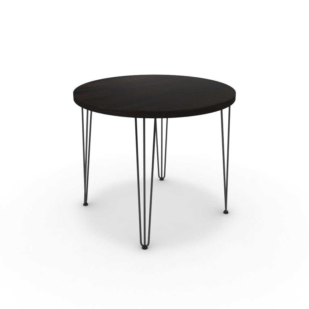 Étkezőasztal, kerek - Linga fekete lábbal - Füstölt dió, méret: 90x90