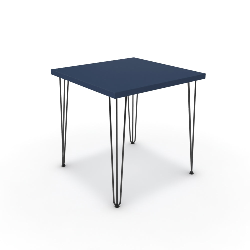 Étkezőasztal - Linga fekete lábbal - Tiroli kék, méret: 75x75