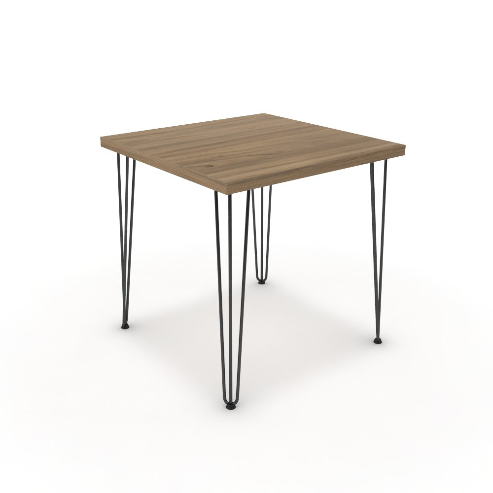 Étkezőasztal - Linga fekete lábbal - Világos rauna szil, méret: 75x75