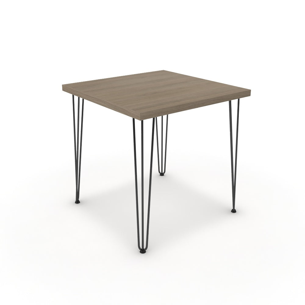 Étkezőasztal - Linga fekete lábbal - Szürke Vicenza tölgy, méret: 75x75