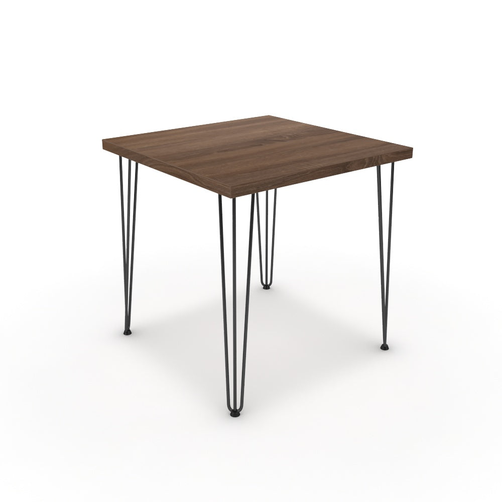 Étkezőasztal - Linga fekete lábbal - Barna sonoma tölgy, méret: 75x75