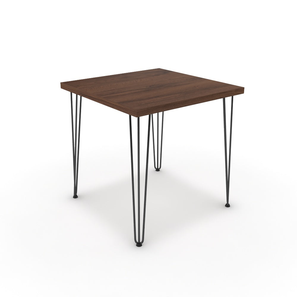 Étkezőasztal - Linga fekete lábbal - Mogyoró, méret: 75x75