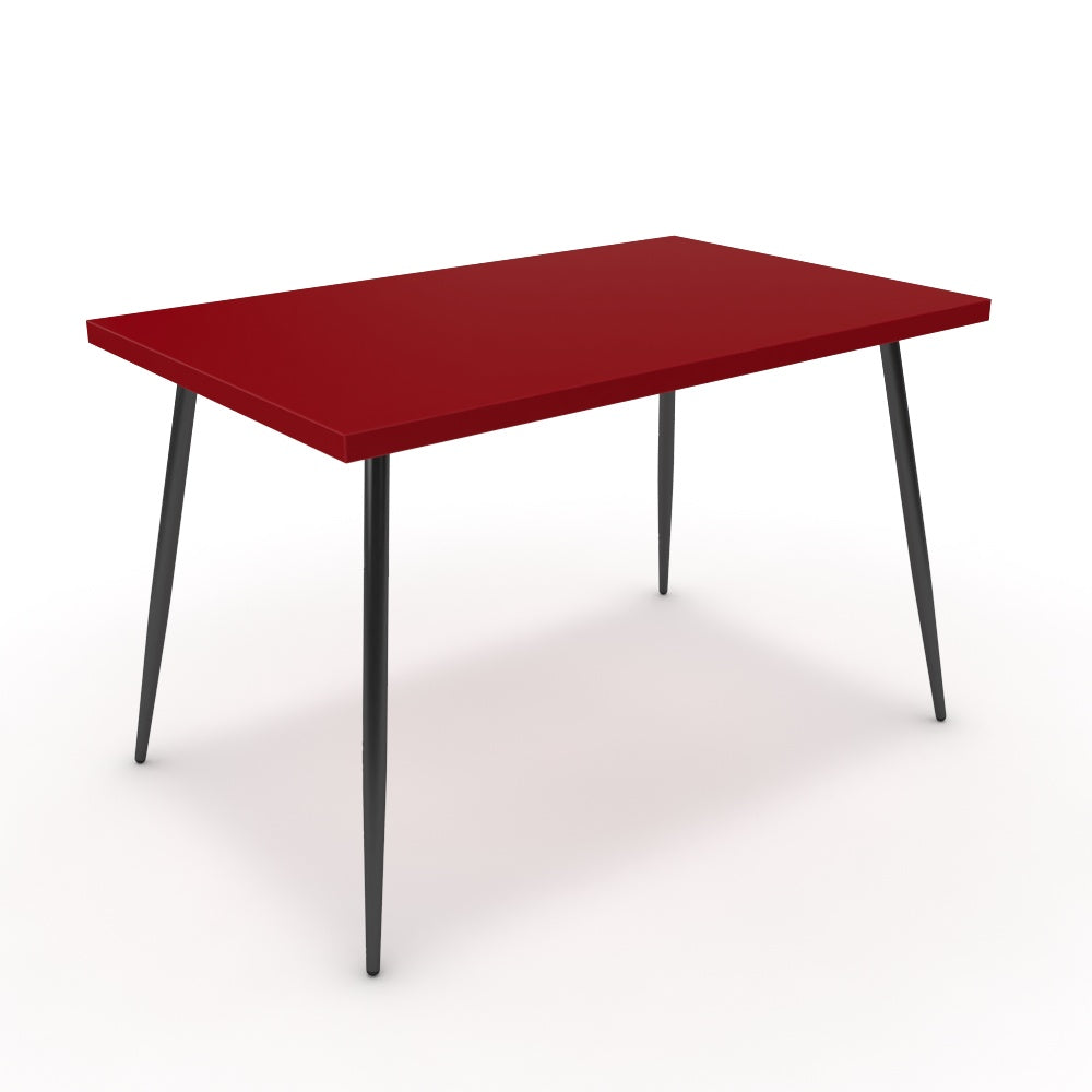 Étkezőasztal - Manu fekete lábbal - Chilli piros, méret: 120x75