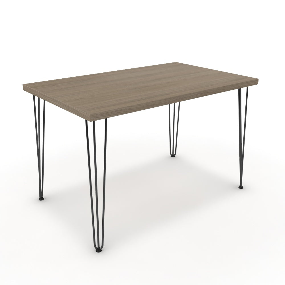 Étkezőasztal - Linga fekete lábbal - Szürke Vicenza tölgy, méret: 120x75