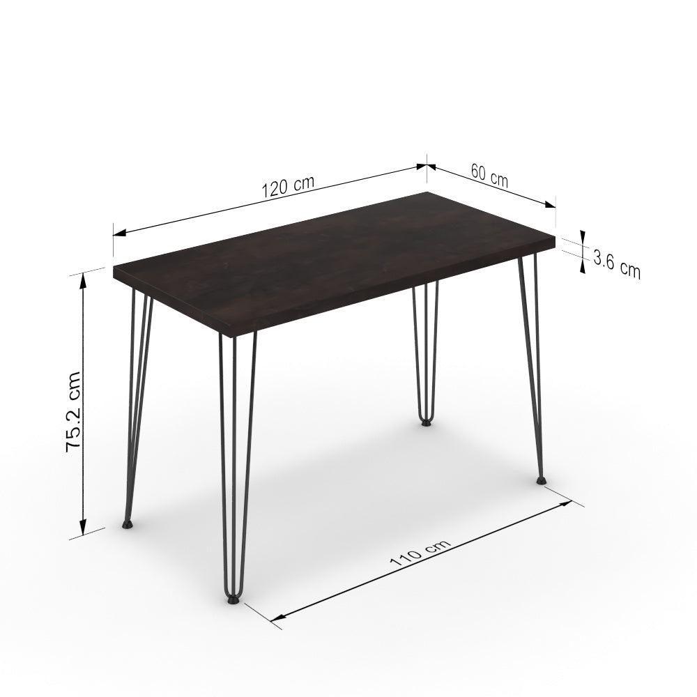 Íróasztal - Linga fekete lábbal - Fekete-arany metál pala, méret: 120x60